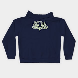 Tree Silhouette with Deer Skull Kids Hoodie